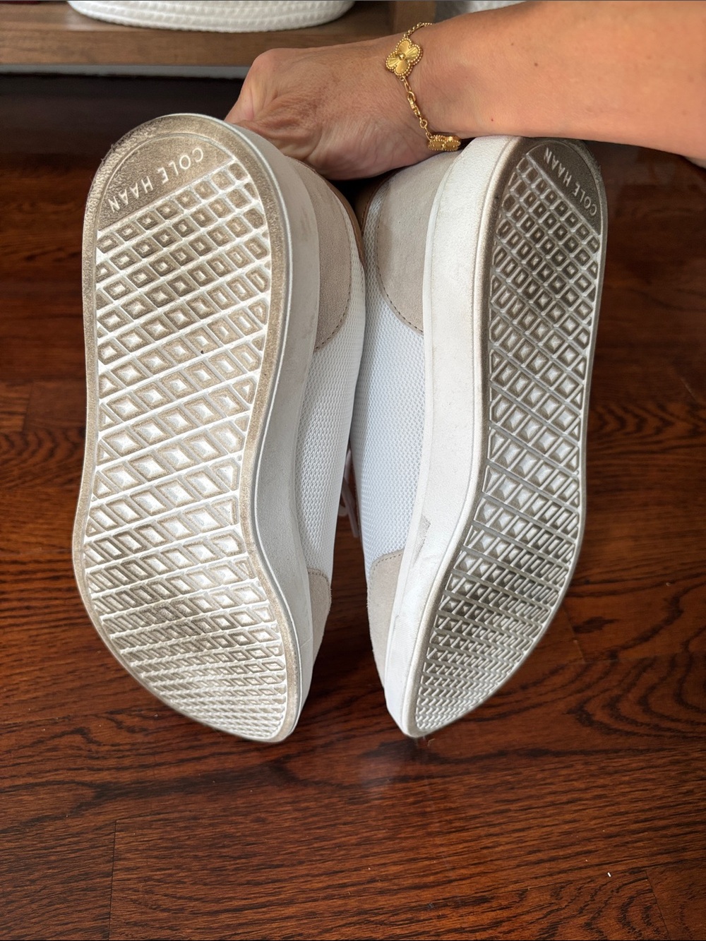 Cole Haan White & Beige Men's Lace-Up Sneakers - Picture 6 of 8